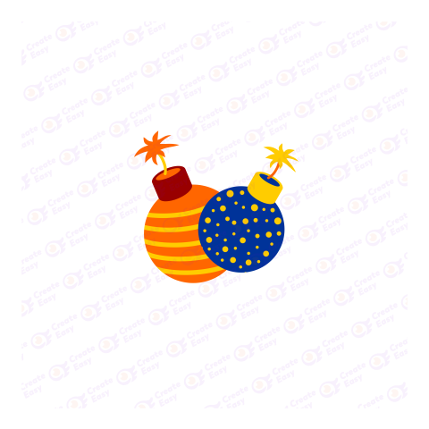 Diwali Bomb Flat icon free png image