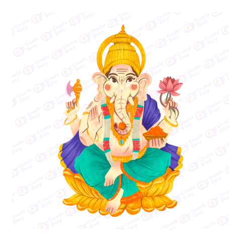 Lord Ganesha Flat icon free png image