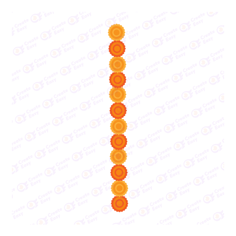 Marigold flower garland Flat icon free png image
