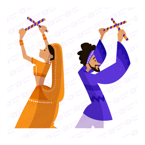 Dandiya Raas Flat icon free png image