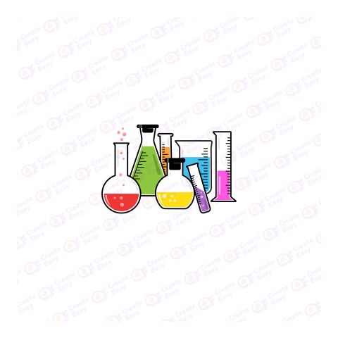 Colorful chemical vessels Free png image