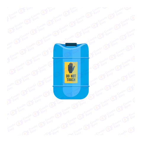 Set Of Dangerous Substances Various Containers free png image