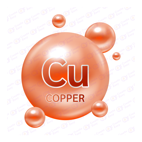 Copper molecule models orange and chemical free png image