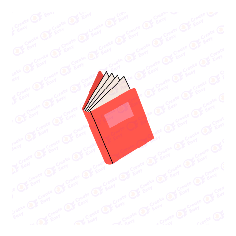 A closed hardcover book. Doodle free png image