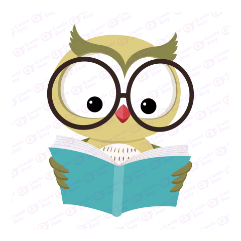 Owl reading free png image