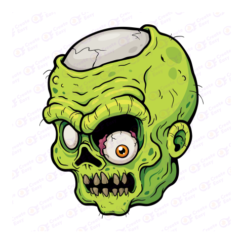 Cartoon Zombie Face free png image