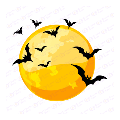 Bats Flying Over The Moon free png image