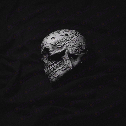 Abstract Skull Tattoo color background image