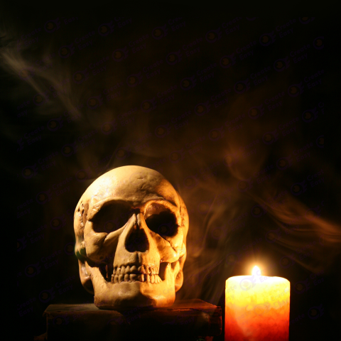 Halloween skull and candles free png images