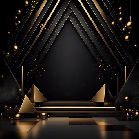 Black geometric podium dark color background image