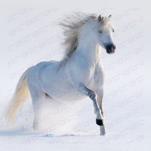 Galloping White Horse free png image