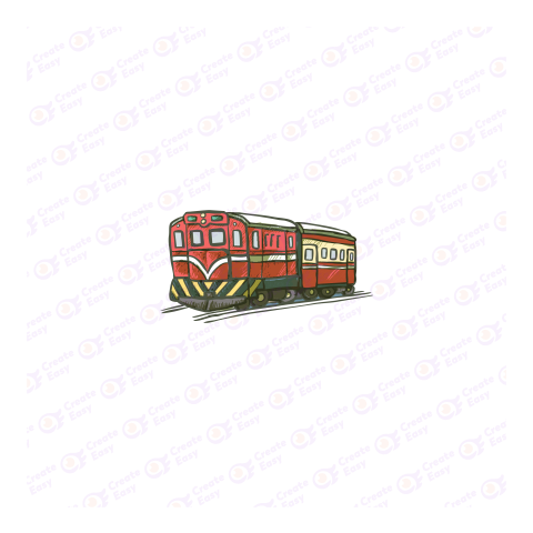 Red Passenger Train Traveling Free png image