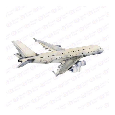 Watercolor Plane Free png image