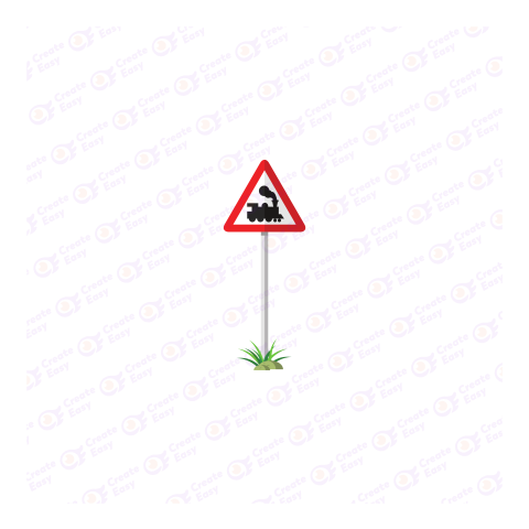 Detailed Railway Warning Sign free png image