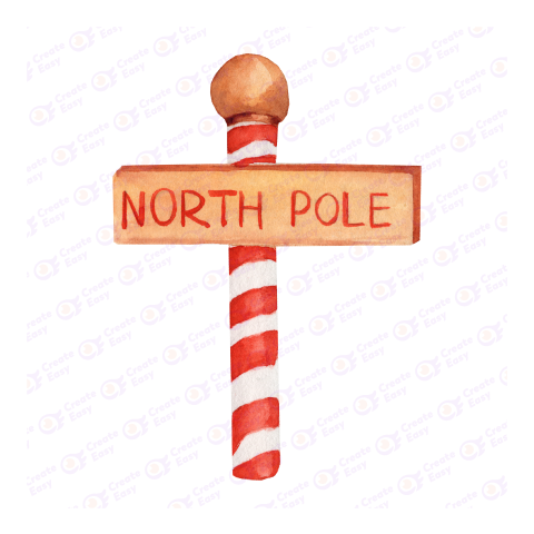North Pole Sign vector illustration free png image