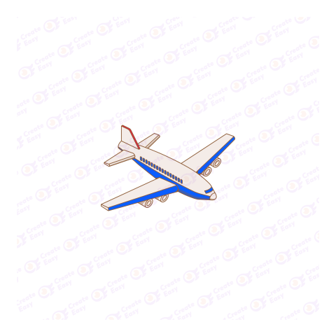 Cartoon Jet Plane in Flight free png image