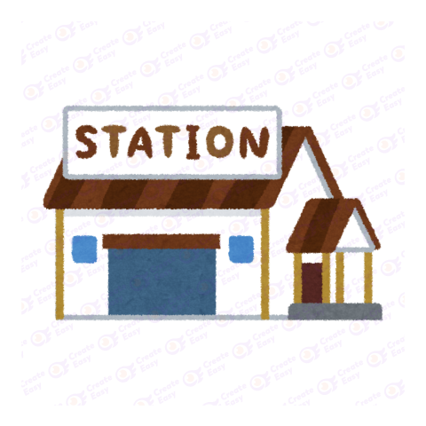 Cartoon Garage Building with Car Vector Illustration free png image