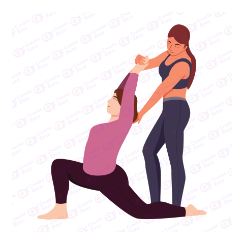Mother and daughter kid doing squats free png image