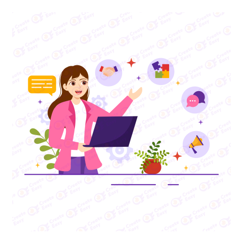 Productivity Tips and Trick Illustration with Marketing free png image