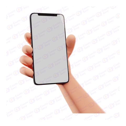 Phone in hand free 3d png image