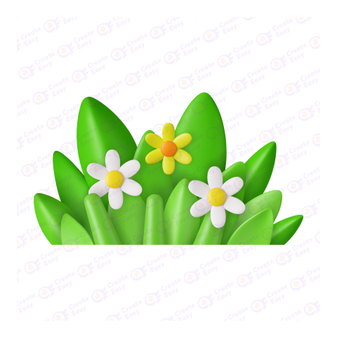 Realistic Daisies free 3d png image