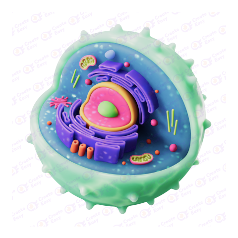 Eukaryotic cell free 3d png image