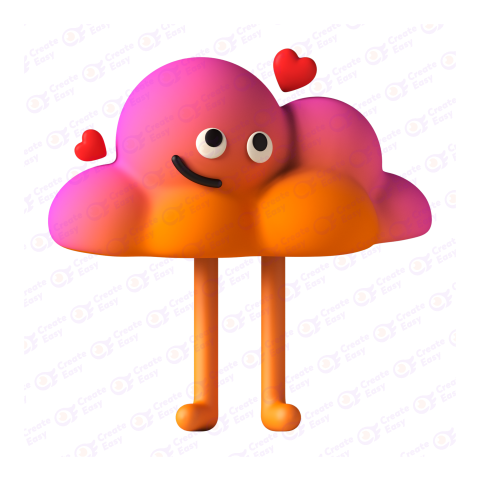 Red Orange Cloud free 3d png image