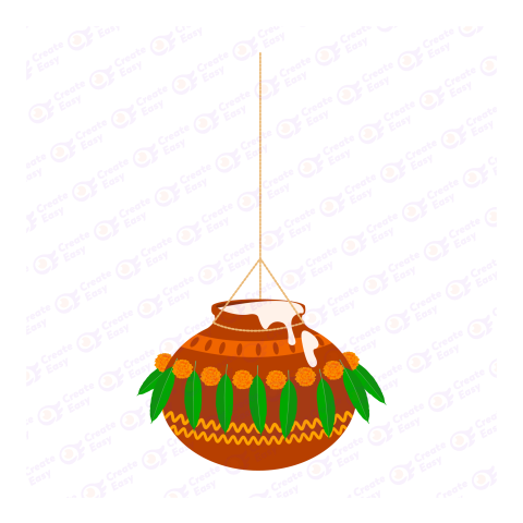 Krishna Janmashtami Flat geometric icon png image