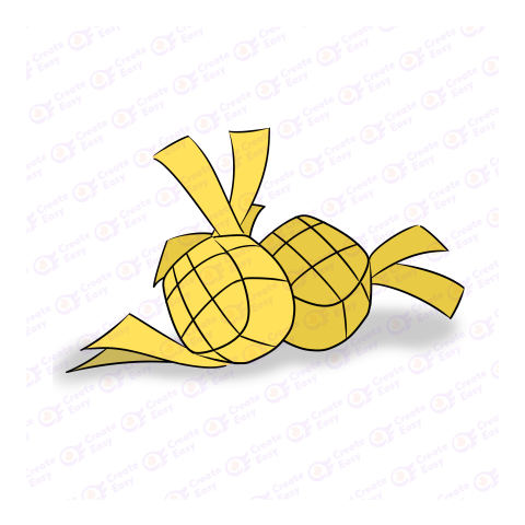 Traditional ketupat hand drawn Flat free png image
