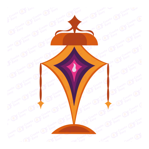 An Orange lamp Flat free png image