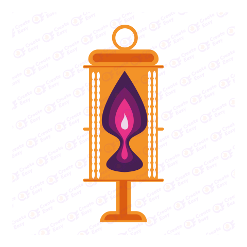 Orange Lantern Flat free png image