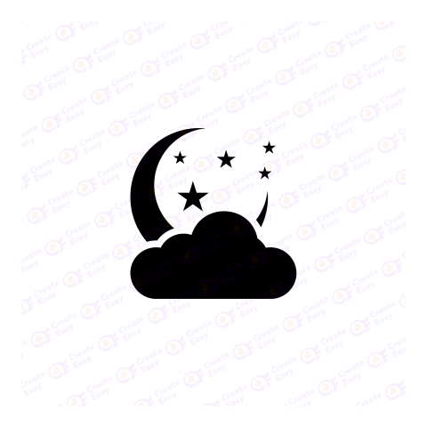 Moon and Stars Flat free png image