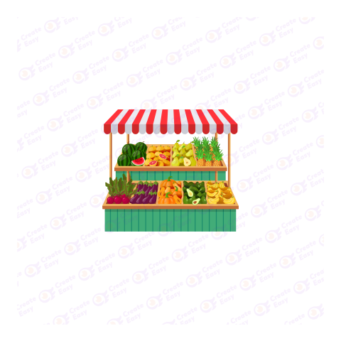 Vegetables supermarket stall fruits Flat icon free png image
