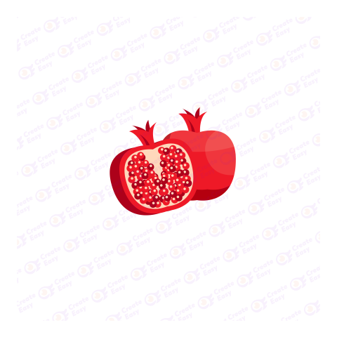 Pomegranate fruit Flat icon free png image