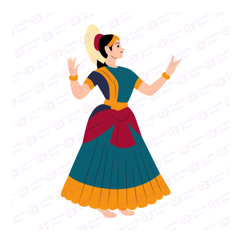South Indian Traditional Dance Flat icon free png image