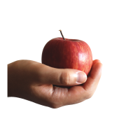 Apple in hand image ceateeasy png
