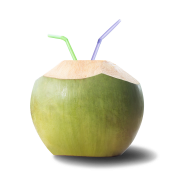 Coconut water with straw createeasy png
