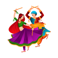 Dhandiya garba dance vector image createeasy png